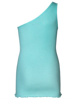 Rosemunde cotton one shoulder top - Aqua paradise